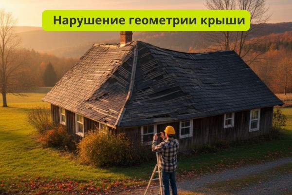 Нарушение геометрии крыши фото